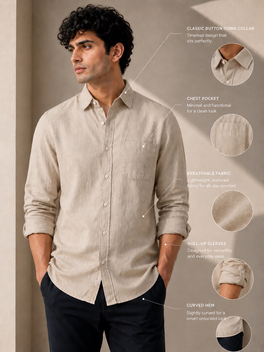 Desert Sand Cotton-Linen Shirt 3
